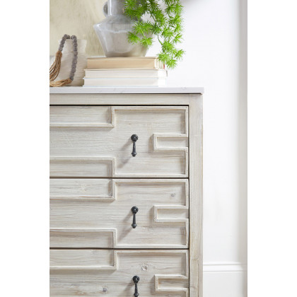 Essentials - Bella Antique Emerie Entry Cabinet in White Wash Pine