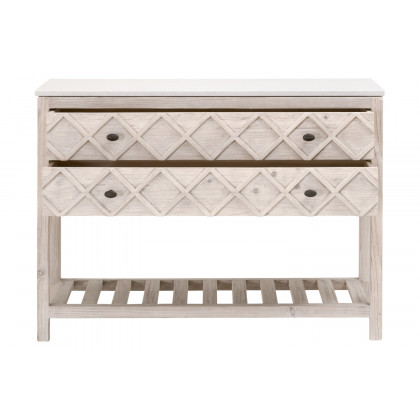 Essentials - Bella Antique Willow Entry Cabinet in White Wash