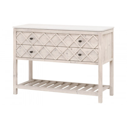 Essentials - Bella Antique Willow Entry Cabinet in White Wash
