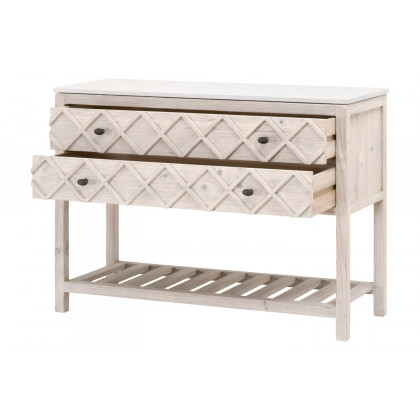 Essentials - Bella Antique Willow Entry Cabinet in White Wash