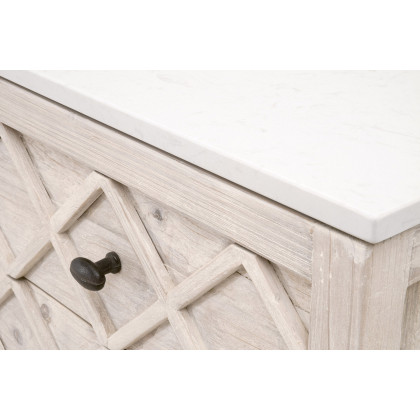 Essentials - Bella Antique Willow Entry Cabinet in White Wash