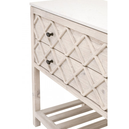 Essentials - Bella Antique Willow Entry Cabinet in White Wash