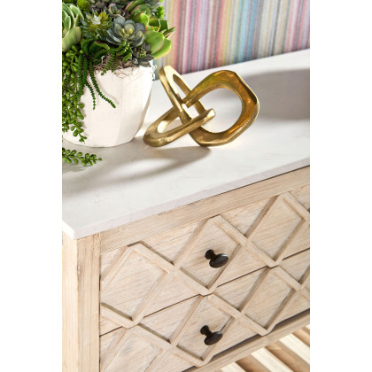 Essentials - Bella Antique Willow Entry Cabinet in White Wash