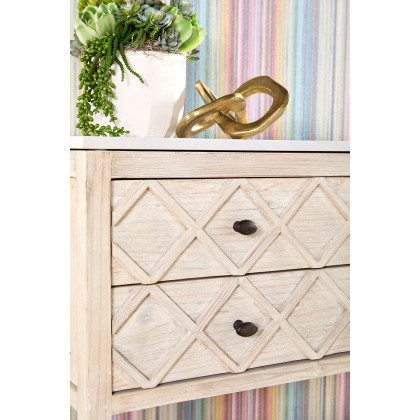 Essentials - Bella Antique Willow Entry Cabinet in White Wash