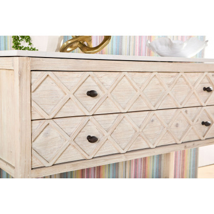 Essentials - Bella Antique Willow Entry Cabinet in White Wash
