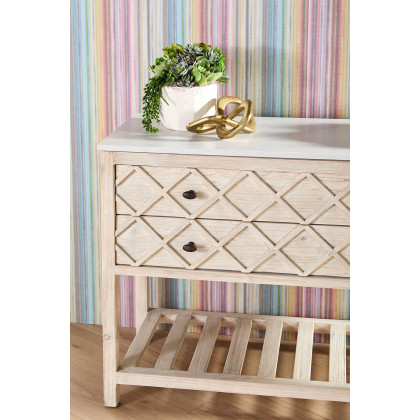 Essentials - Bella Antique Willow Entry Cabinet in White Wash