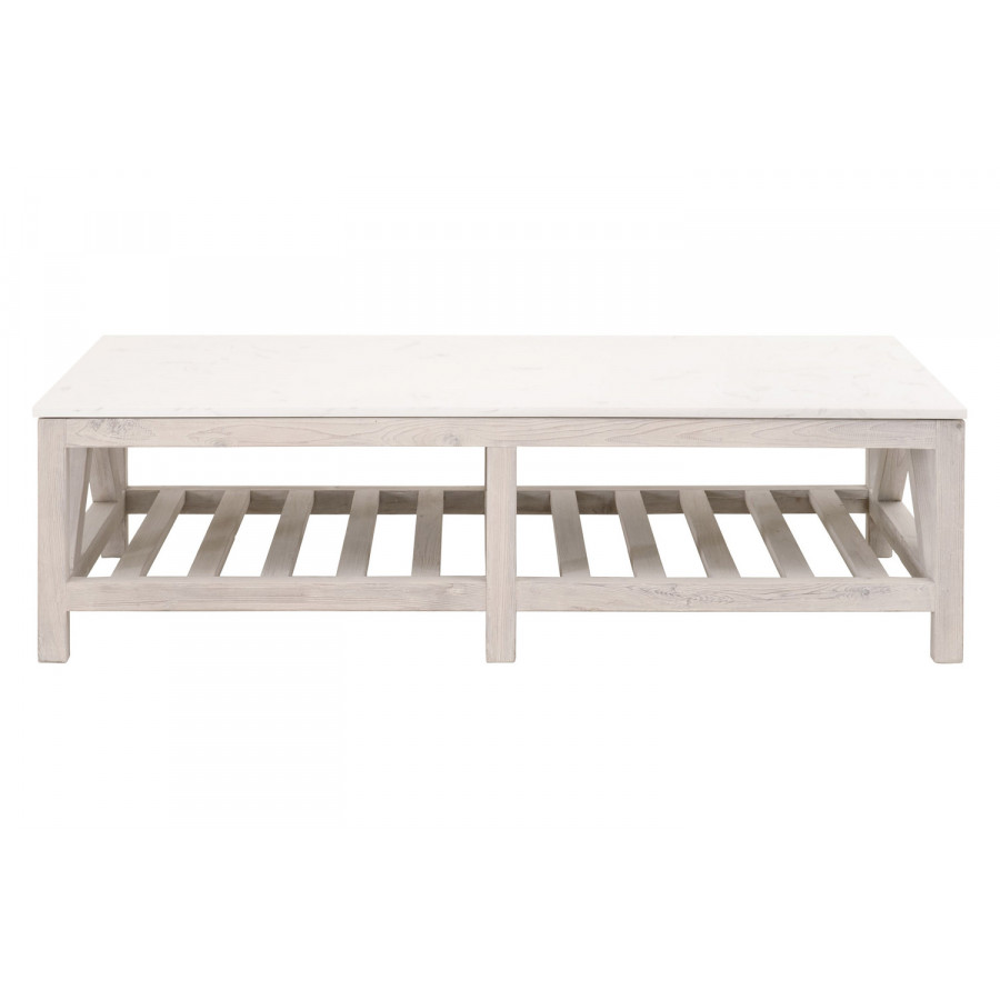 Essentials Bella Antique Spruce Coffee Table - White Wash Pine