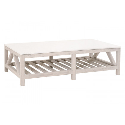 Essentials Bella Antique Spruce Coffee Table - White Wash Pine