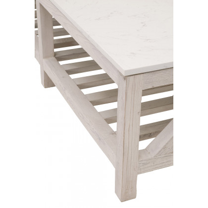 Essentials Bella Antique Spruce Coffee Table - White Wash Pine
