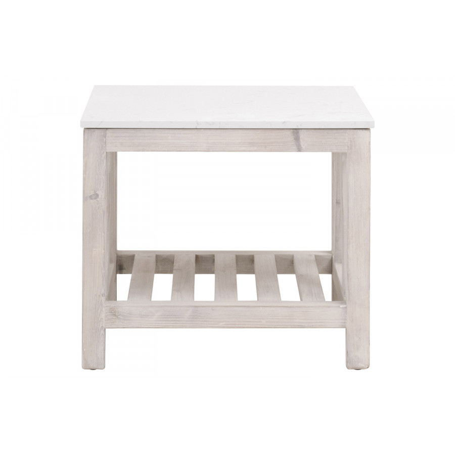 Essentials Bella Antique Spruce End Table - White Wash Pine