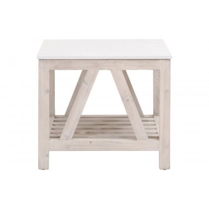 Essentials Bella Antique Spruce End Table - White Wash Pine