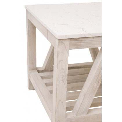 Essentials Bella Antique Spruce End Table - White Wash Pine