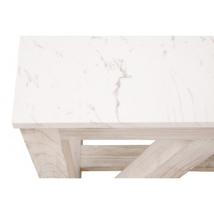 Essentials Bella Antique Spruce End Table - White Wash Pine