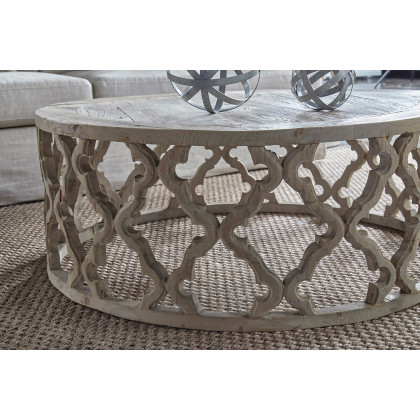 Essentials Bella Antique Clover Large Coffee Table - Smoke Gray