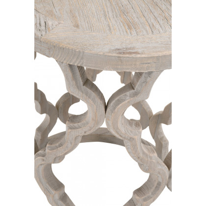 Essentials Bella Antique Clover End Table - Smoke Gray