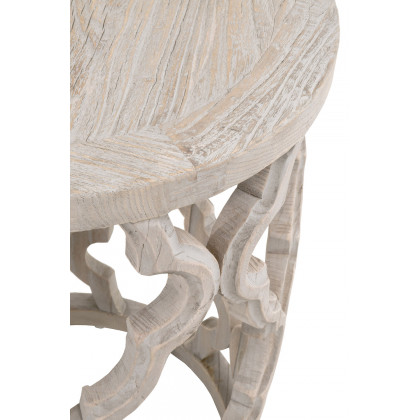 Essentials Bella Antique Clover End Table - Smoke Gray