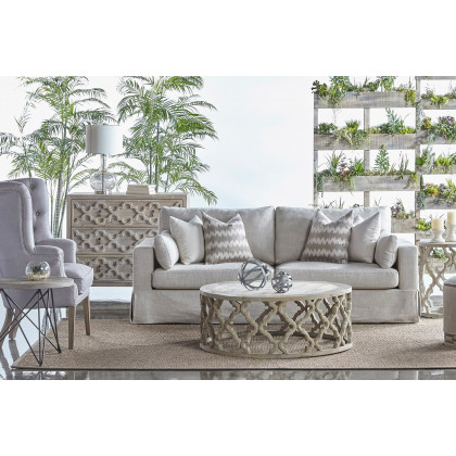 Essentials Bella Antique Clover End Table - Smoke Gray