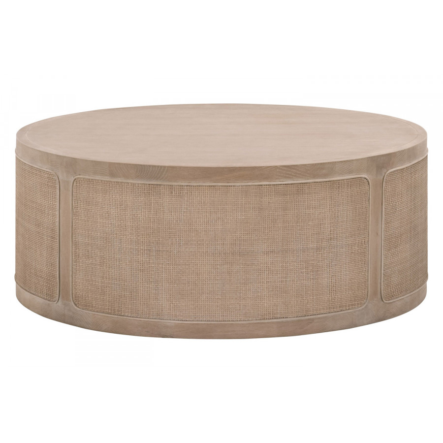 Essentials - Bella Antique Cane Coffee Table in Smoke Gray