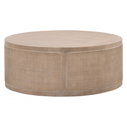 Essentials - Bella Antique Cane Coffee Table in Smoke Gray