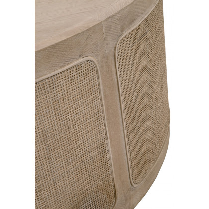 Essentials - Bella Antique Cane Coffee Table in Smoke Gray