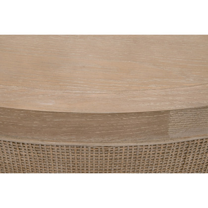 Essentials - Bella Antique Cane Coffee Table in Smoke Gray