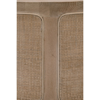 Essentials - Bella Antique Cane Coffee Table in Smoke Gray