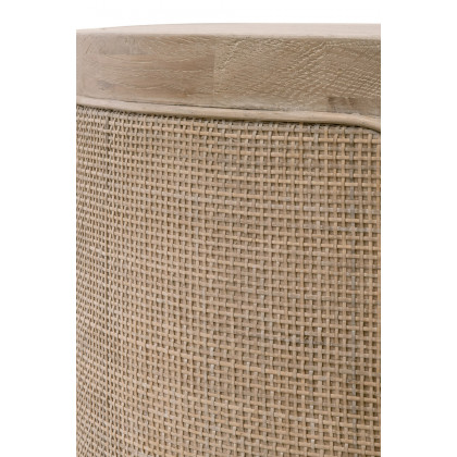 Essentials - Bella Antique Cane End Table in Smoke Gray