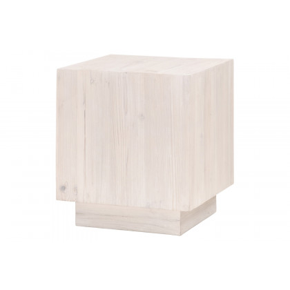 Essentials - Bella Antique Montauk End Table in White Wash Pine