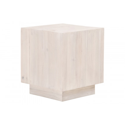Essentials - Bella Antique Montauk End Table in White Wash Pine