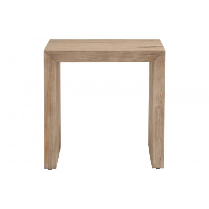 Essentials - Bella Antique Reed End Table in Smoke Gray Pine
