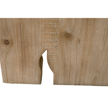 Essentials - Bella Antique Reed End Table in Smoke Gray Pine