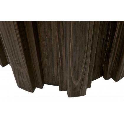 Essentials - Roma Round Accent Table in Drift Brown Pine