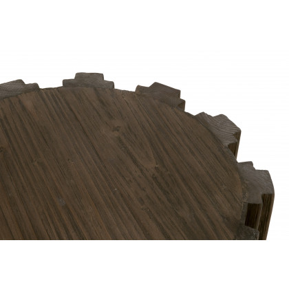 Essentials - Roma Round Accent Table in Drift Brown Pine