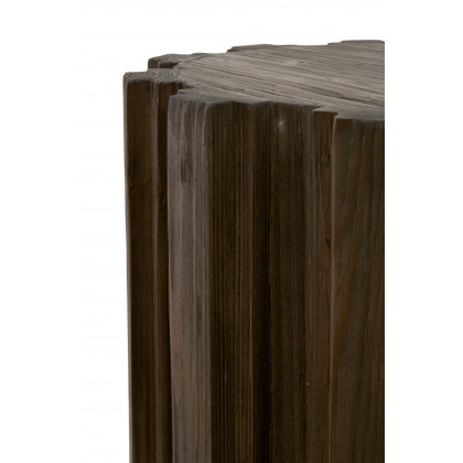 Essentials - Roma Round Accent Table in Drift Brown Pine