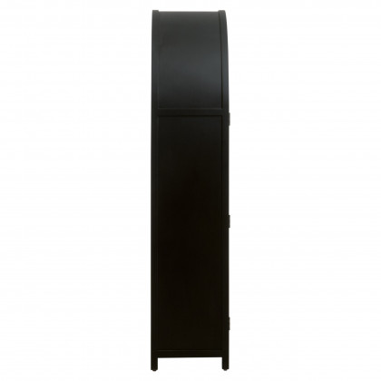Essentials - Bella Antique Toulouse Display Cabinet in Black Birch, Natural Oak