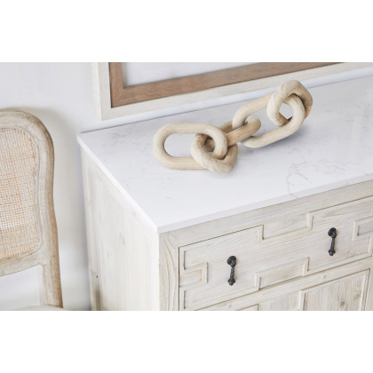 Essentials Bella Antique Cinq Wood Link - White Wash Pine