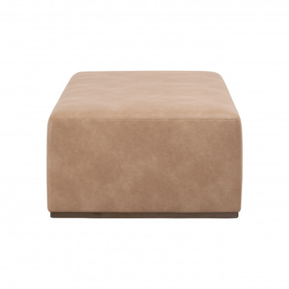 Essentials - Sample Dovetail Upholstered Coffee Table in Ivanhoe Toast, Burnished Brown Acacia