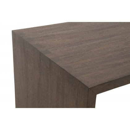 Essentials - Sample Dovetail Upholstered Coffee Table in Ivanhoe Toast, Burnished Brown Acacia