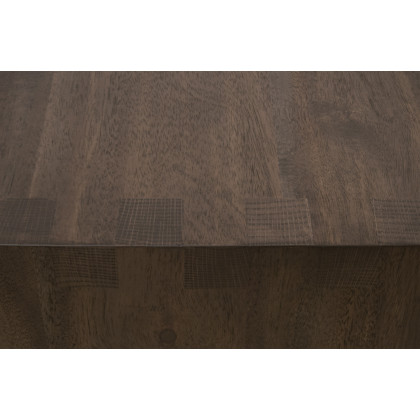 Essentials - Sample Dovetail Upholstered Coffee Table in Ivanhoe Toast, Burnished Brown Acacia