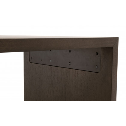 Essentials - Sample Dovetail Upholstered Coffee Table in Ivanhoe Toast, Burnished Brown Acacia