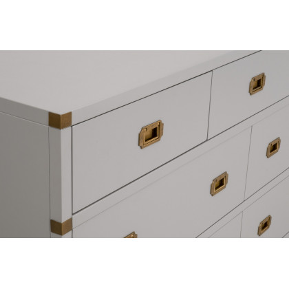 Essentials - Bradley 7-Drawer Double Dresser in Dove Gray, Brushed Gold