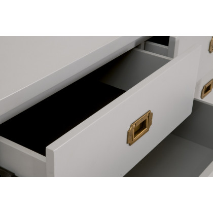 Essentials - Bradley 7-Drawer Double Dresser in Dove Gray, Brushed Gold
