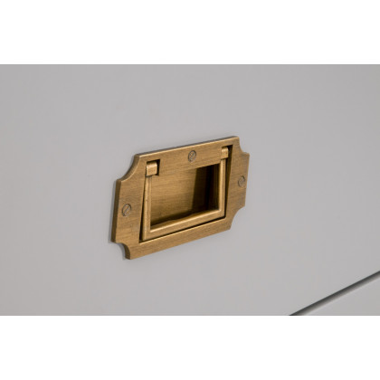 Essentials - Bradley 7-Drawer Double Dresser in Dove Gray, Brushed Gold
