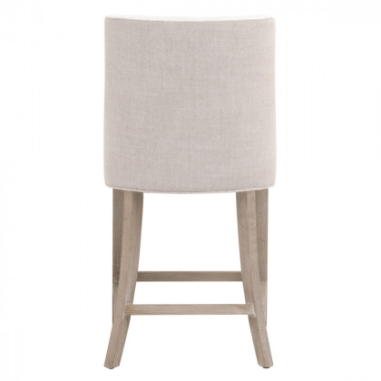 Essentials Duet Counter Stool - Performance Bisque French Linen, Natural Gray