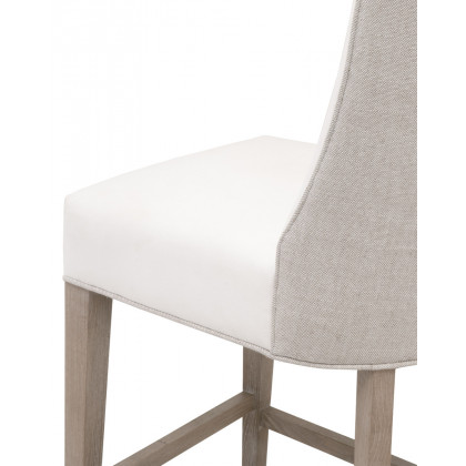 Essentials Duet Counter Stool - Performance Bisque French Linen, Natural Gray