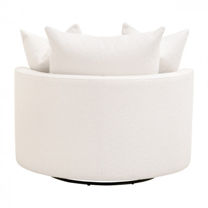 Essentials Lourne Petite Swivel Sofa Chair - Performance Boucle Snow
