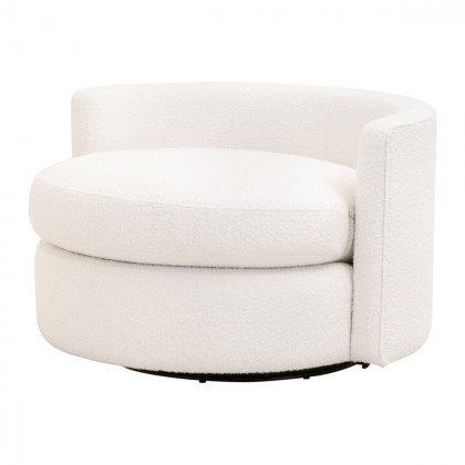 Essentials Lourne Petite Swivel Sofa Chair - Performance Boucle Snow