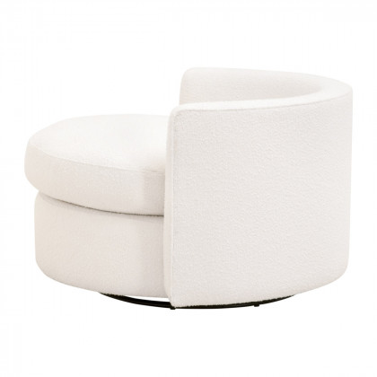 Essentials Lourne Petite Swivel Sofa Chair - Performance Boucle Snow