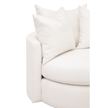Essentials Lourne Petite Swivel Sofa Chair - Performance Boucle Snow