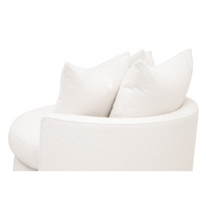 Essentials Lourne Petite Swivel Sofa Chair - Performance Boucle Snow